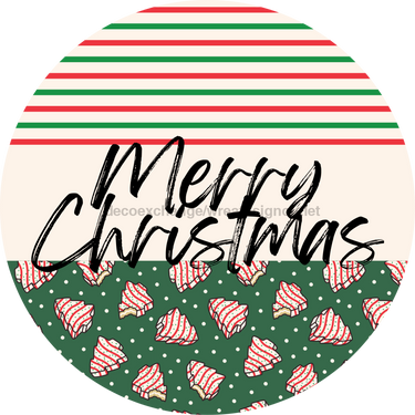 Door Hanger, Christmas Sign, Green Stripe Christmas Cake Sign, Welcome Sign, 18